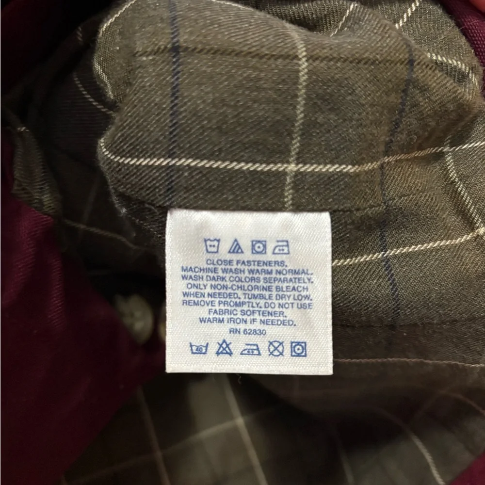 Lands End Vintage Maroon/Green Barn Jacket Pre-Owned Size Small - Picture 3 of 4